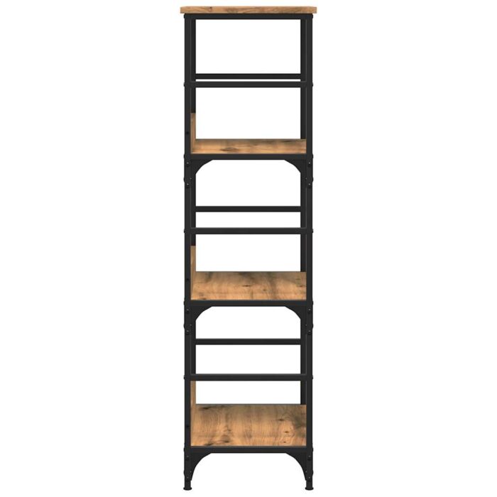 Bibliothèque chêne artisanal 50x33x117,5 cm bois d'ingénierie – Image 3