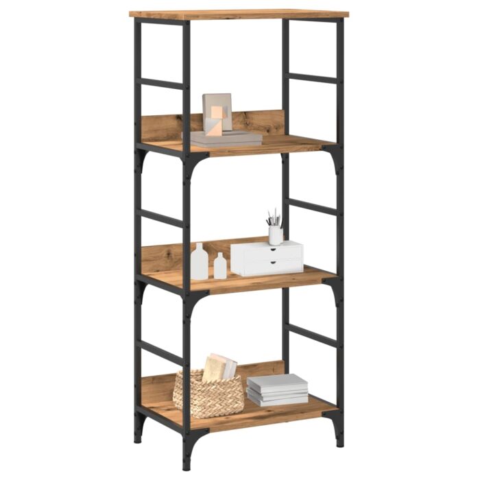 VXL8721158446008_m_en_hd_1.jpg Bibliothèque chêne artisanal 50x33x117,5 cm bois d'ingénierie – Image 1