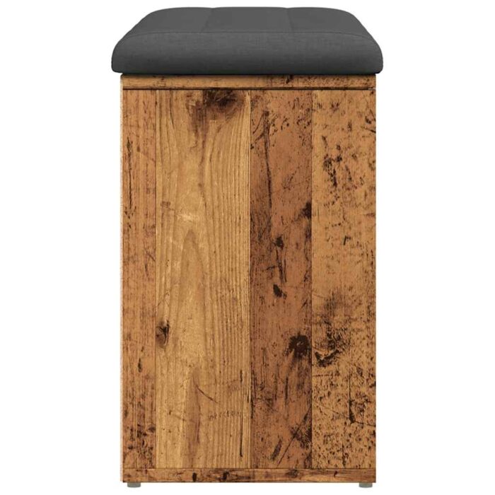 Banc à chaussures vieux bois 82x32x50 cm bois d'ingénierie – Image 3
