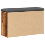 Banc à chaussures vieux bois 82x32x50 cm bois d'ingénierie – Image 4