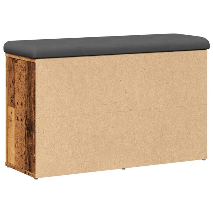 Banc à chaussures vieux bois 82x32x50 cm bois d'ingénierie – Image 4