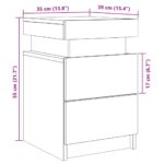Table de chevet et LED vieux bois 35x39x55 cm bois d'ingénierie – Image 12