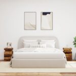 Tables de chevet avec LED 2 pcs vieux bois bois d'ingénierie – Image 2