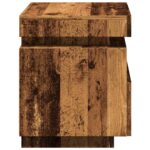 Armoire de chevet avec lumières LED vieux bois 40x39x48,5 cm – Image 5