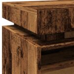 Armoire de chevet avec lumières LED vieux bois 40x39x48,5 cm – Image 8