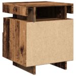 Armoires de chevet et lumières LED 2pcs vieux bois 40x39x48,5cm – Image 6
