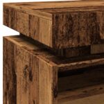 Armoires de chevet et lumières LED 2pcs vieux bois 40x39x48,5cm – Image 8
