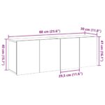Meubles TV muraux 2 pcs vieux bois 60x30x41 cm – Image 10