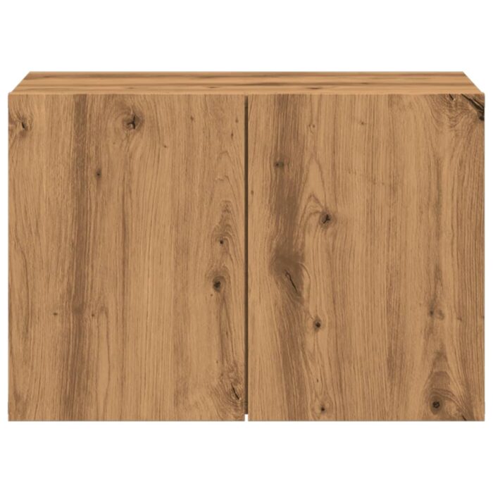 Meuble TV mural chêne artisanal 60x30x41 cm – Image 3