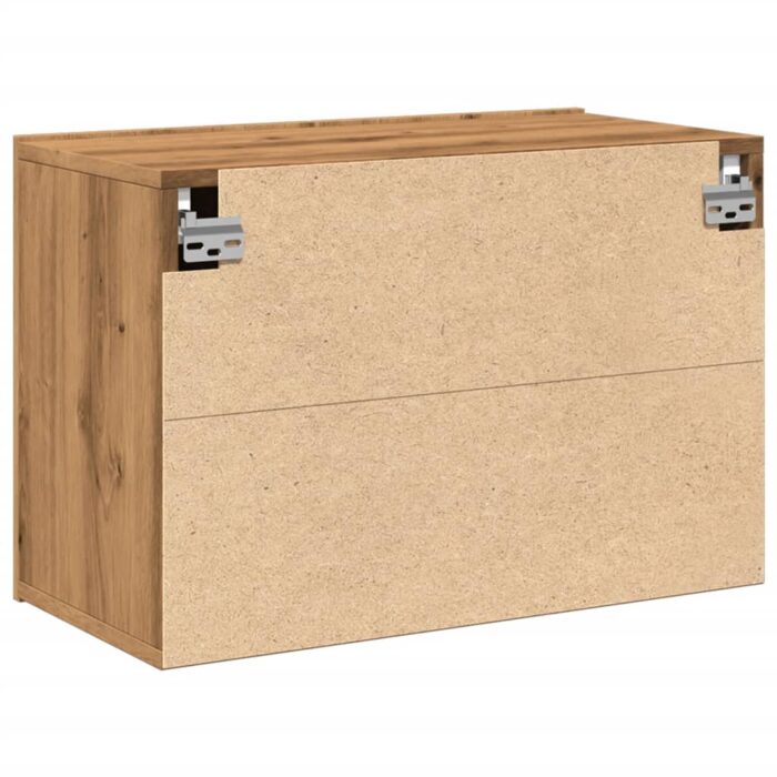 Meuble TV mural chêne artisanal 60x30x41 cm – Image 6