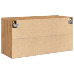 Meuble TV mural chêne artisanal 80x30x41 cm – Image 6