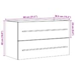 Armoire de lavabo vieux bois 80x38,5x48 cm bois d'ingénierie – Image 9