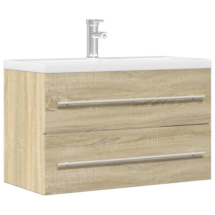 Armoire de lavabo vieux bois 80x38,5x48 cm bois d'ingénierie – Image 1