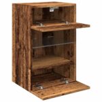 Meubles TV muraux et lumières LED 2 pcs vieux bois 40x30x60,5cm – Image 6