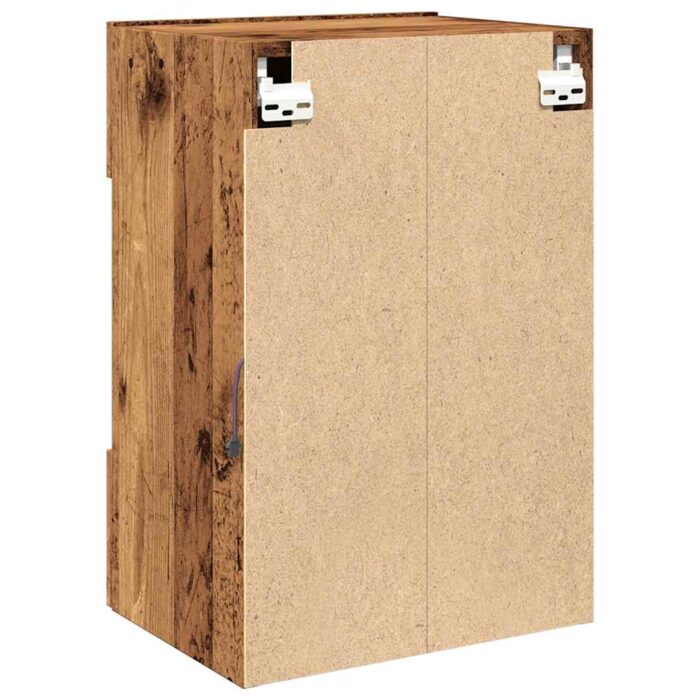 Meubles TV muraux et lumières LED 2 pcs vieux bois 40x30x60,5cm – Image 8