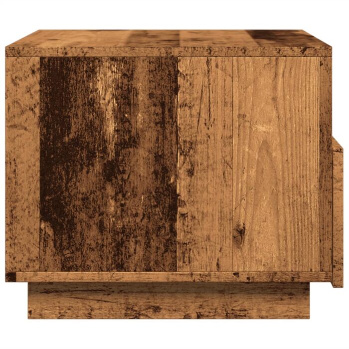 Table basse avec lumières LED vieux bois 50x49x40 cm – Image 6