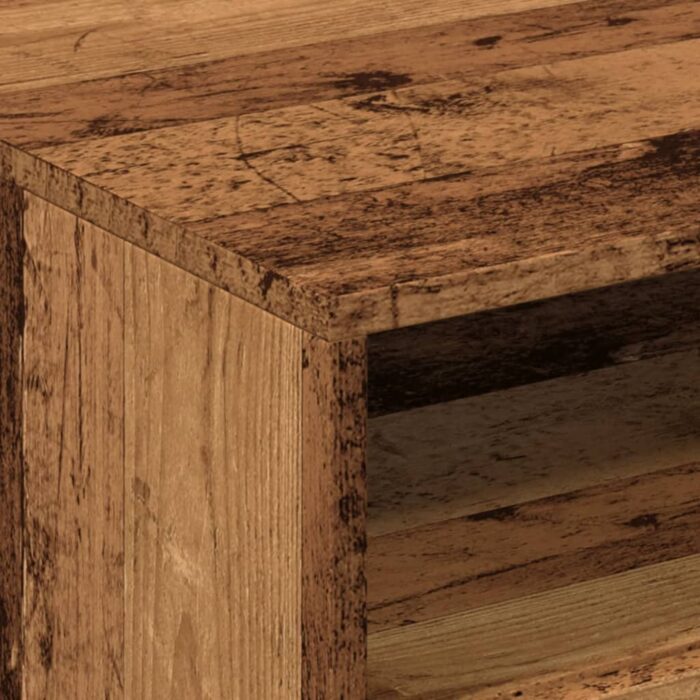 Table basse avec lumières LED vieux bois 50x49x40 cm – Image 8