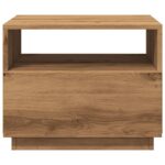 Table basse avec lumières LED chêne artisanal 50x49x40 cm – Image 5