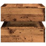 Table basse avec lumières LED vieux bois 50x50x40 cm – Image 6
