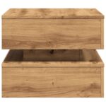 Table basse avec lumières LED chêne artisanal 50x50x40 cm – Image 6