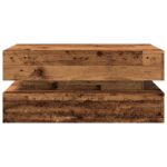 Table basse avec lumières LED vieux bois 90x50x40 cm – Image 5