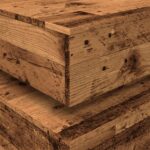 Table basse avec lumières LED vieux bois 90x50x40 cm – Image 8