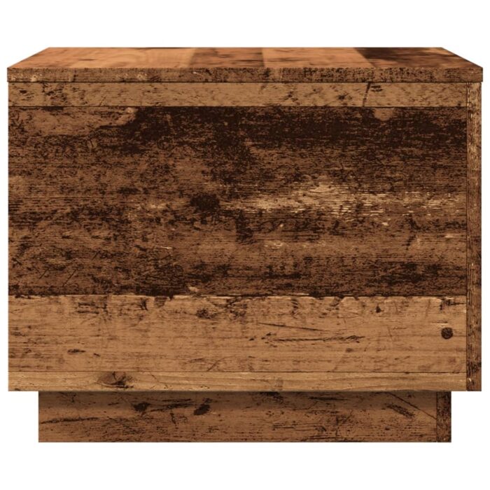 Table basse avec lumières LED vieux bois 50x50x40 cm – Image 5