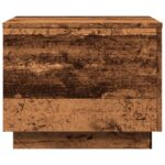 Table basse avec lumières LED vieux bois 50x50x40 cm – Image 6