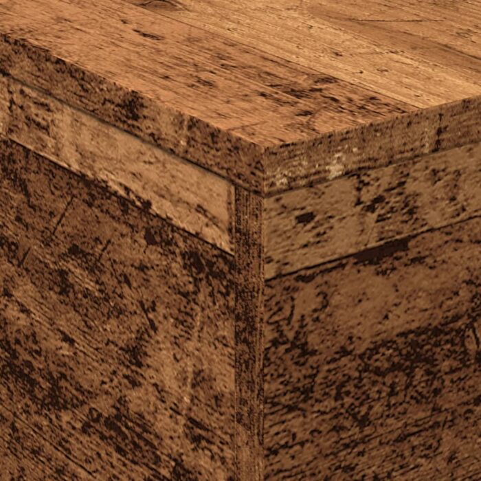 Table basse avec lumières LED vieux bois 50x50x40 cm – Image 8