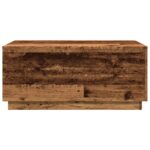 Table basse avec lumières LED vieux bois 90x50x40 cm – Image 5