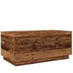 Table basse avec lumières LED vieux bois 90x50x40 cm – Image 7