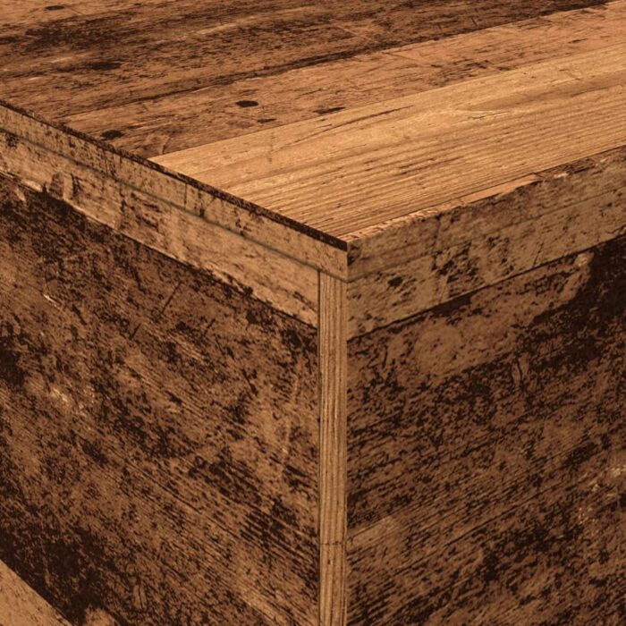 Table basse avec lumières LED vieux bois 90x50x40 cm – Image 8