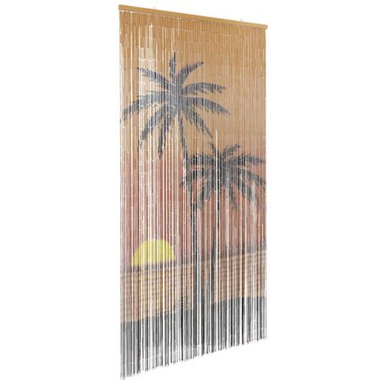 Rideau anti-insectes imprimé palmier 90x220 cm bambou