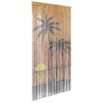Rideau anti-insectes imprimé palmier 100x200 cm bambou