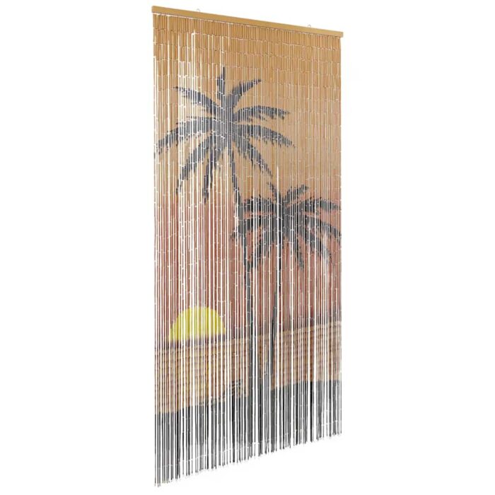 VXL8721158447302_a_en_hd_1.jpg Rideau anti-insectes imprimé palmier 100x200 cm bambou – Image 1