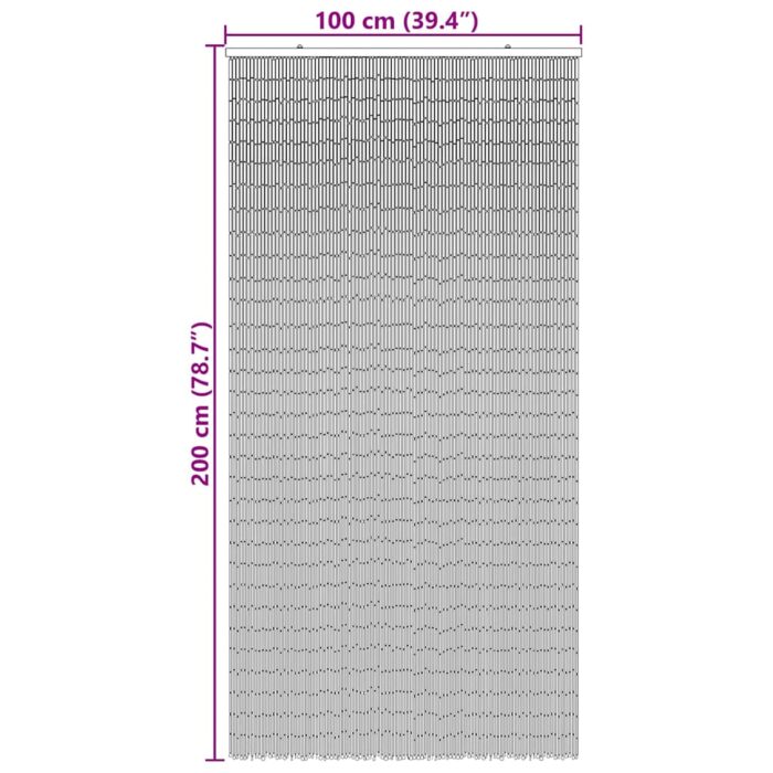 Rideau anti-insectes imprimé palmier 100x200 cm bambou – Image 7