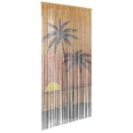 Rideau anti-insectes imprimé palmier 100x220 cm bambou