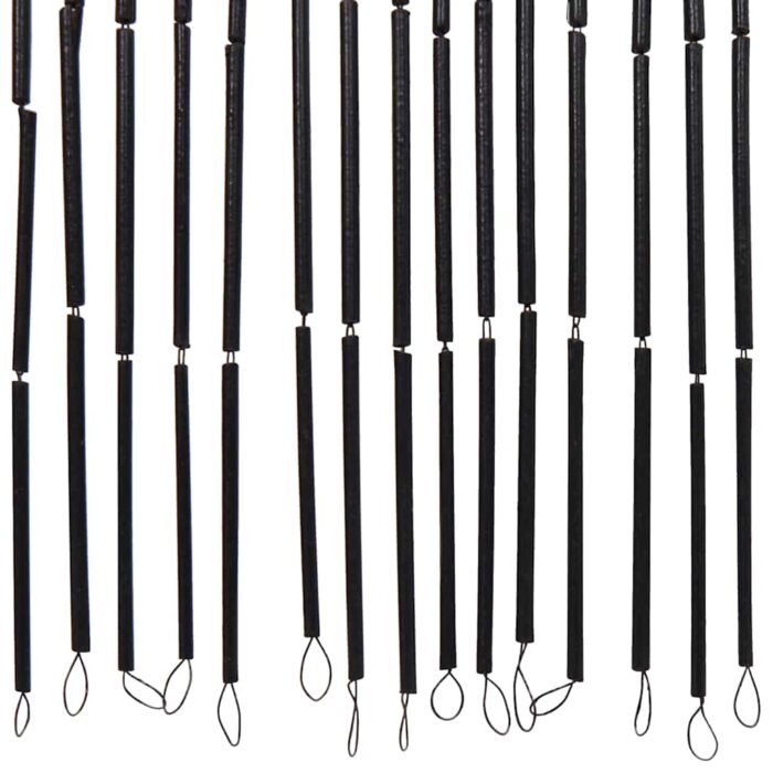 Rideau anti-insectes gris foncé 56 x 185 cm bambou – Image 4