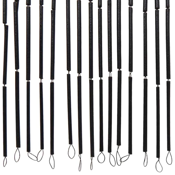 Rideau anti-insectes gris foncé 120x220 cm bambou – Image 4