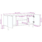 Meuble TV noir 105x33x46 cm bois d'ingénierie – Image 10