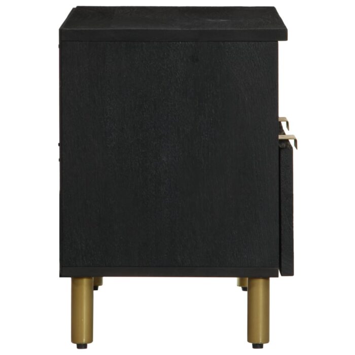 Meuble TV noir 70x33x46 cm bois d'ingénierie – Image 3