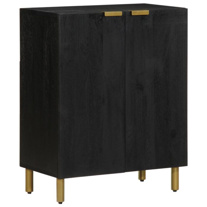 Buffet noir 60x33x75 cm bois d'ingénierie – Image 1