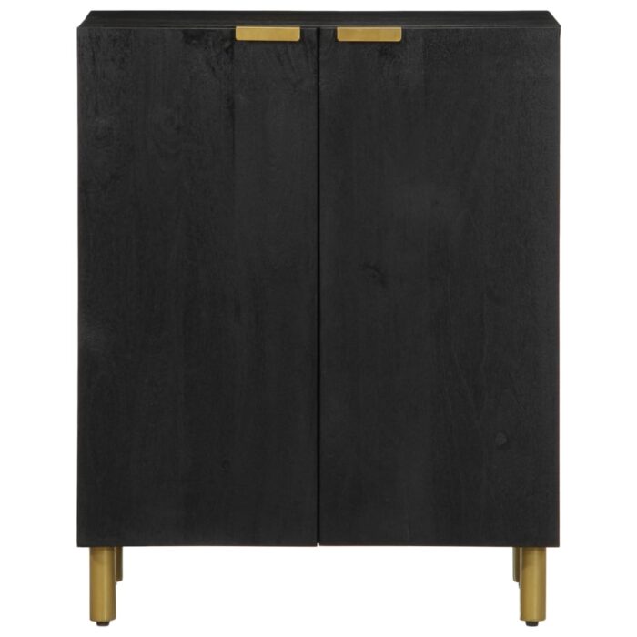 Buffet noir 60x33x75 cm bois d'ingénierie – Image 2