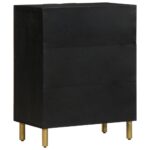 Buffet noir 60x33x75 cm bois d'ingénierie – Image 4
