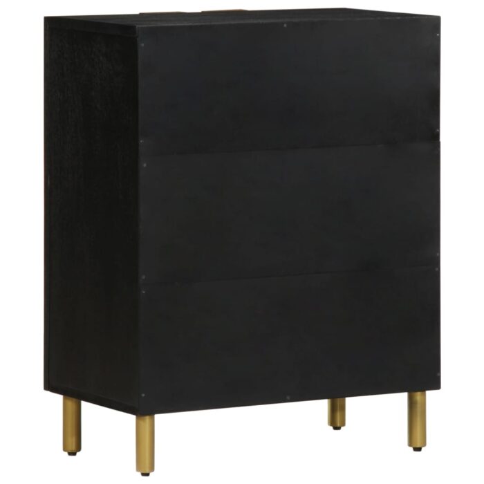 Buffet noir 60x33x75 cm bois d'ingénierie – Image 4