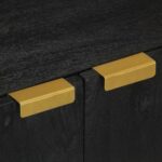 Buffet noir 60x33x75 cm bois d'ingénierie – Image 6