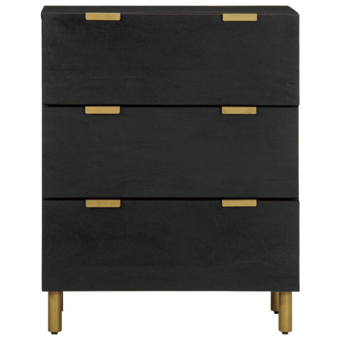Buffet noir 60x33x75 cm bois d'ingénierie – Image 2