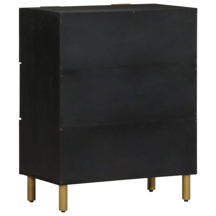 Buffet noir 60x33x75 cm bois d'ingénierie – Image 4