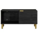 Table basse Noir 80x50x40 cm Bois d'ingénierie – Image 2