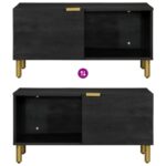 Table basse Noir 80x50x40 cm Bois d'ingénierie – Image 5